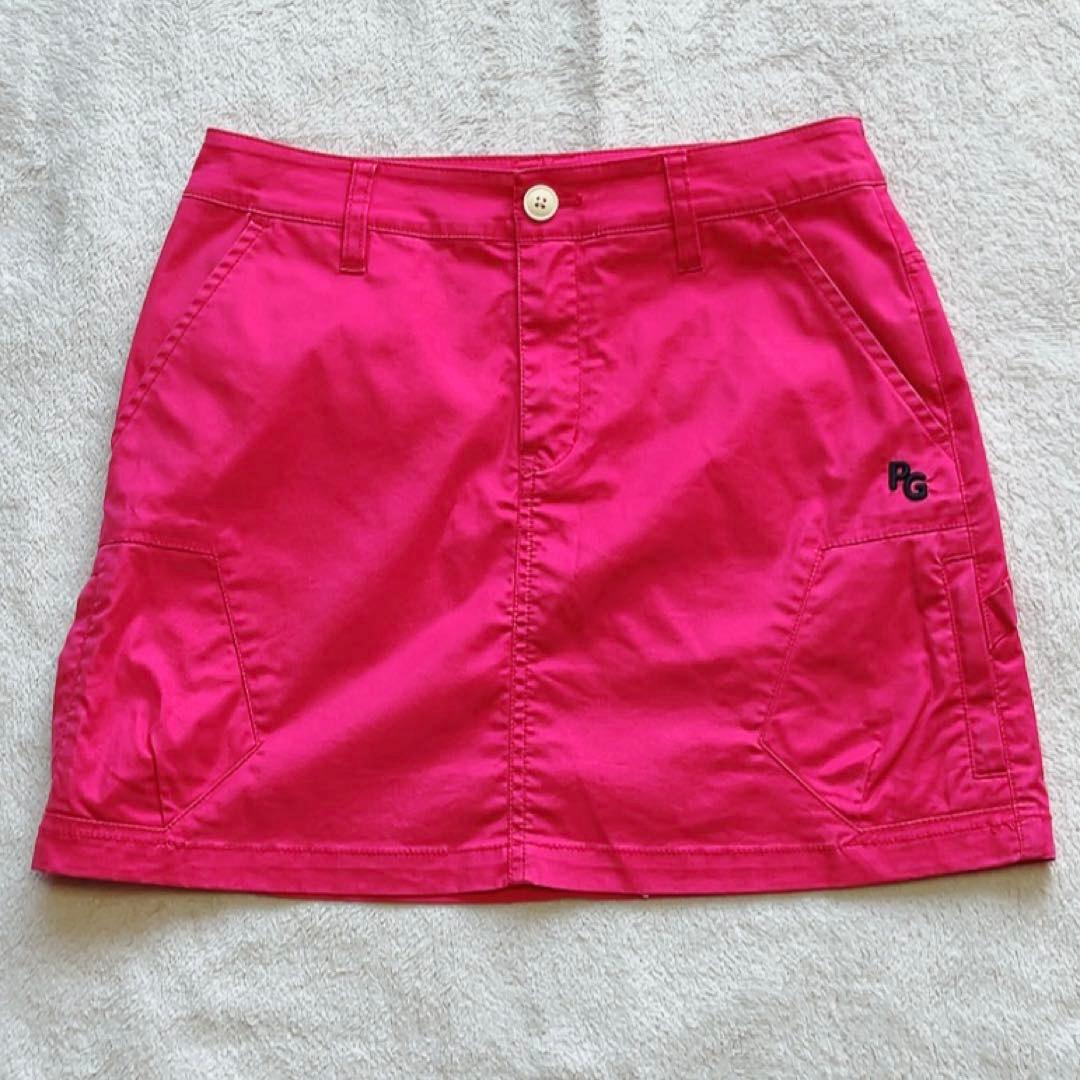 美品　近年　パーリーゲイツ　セットアップ　ニコ　スマイル　スカート ピンク