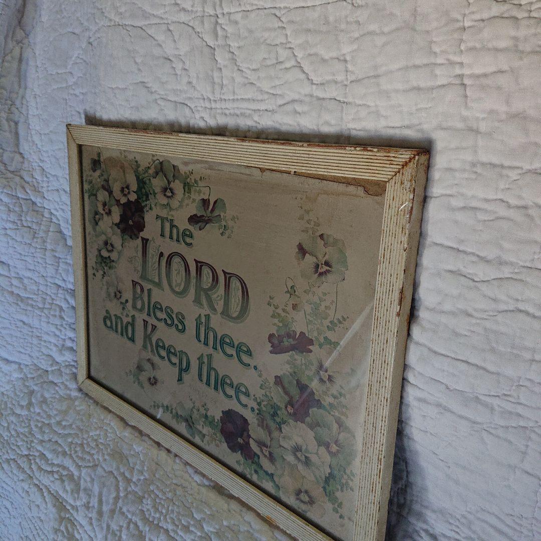 アンティーク　モットー画　額装