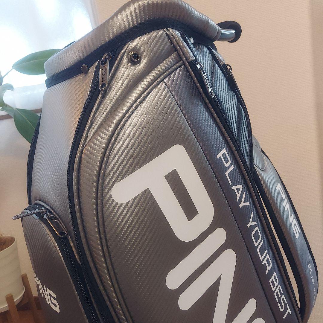 KYP　　　PING キャディバッグ シルバー　ガンメタル 9.5型