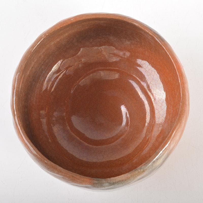 茶道具　小川長楽作　赤楽茶碗　紫野　後藤瑞巌極め箱　V　6858