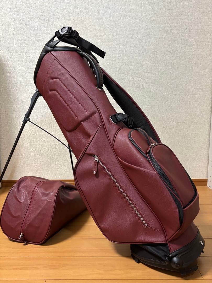 VESSEL キャディバッグ VLS Lux マローン(エビ茶)色　超美品