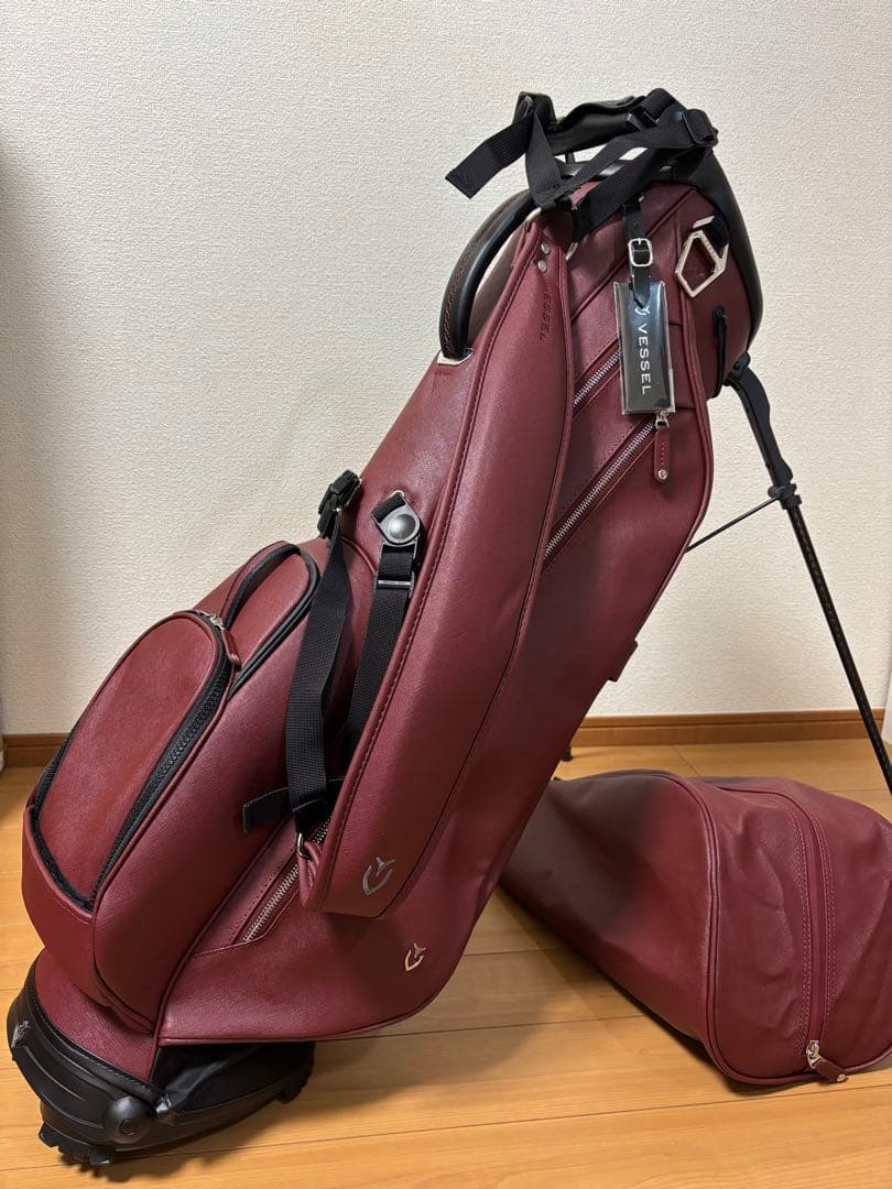 VESSEL キャディバッグ VLS Lux マローン(エビ茶)色　超美品