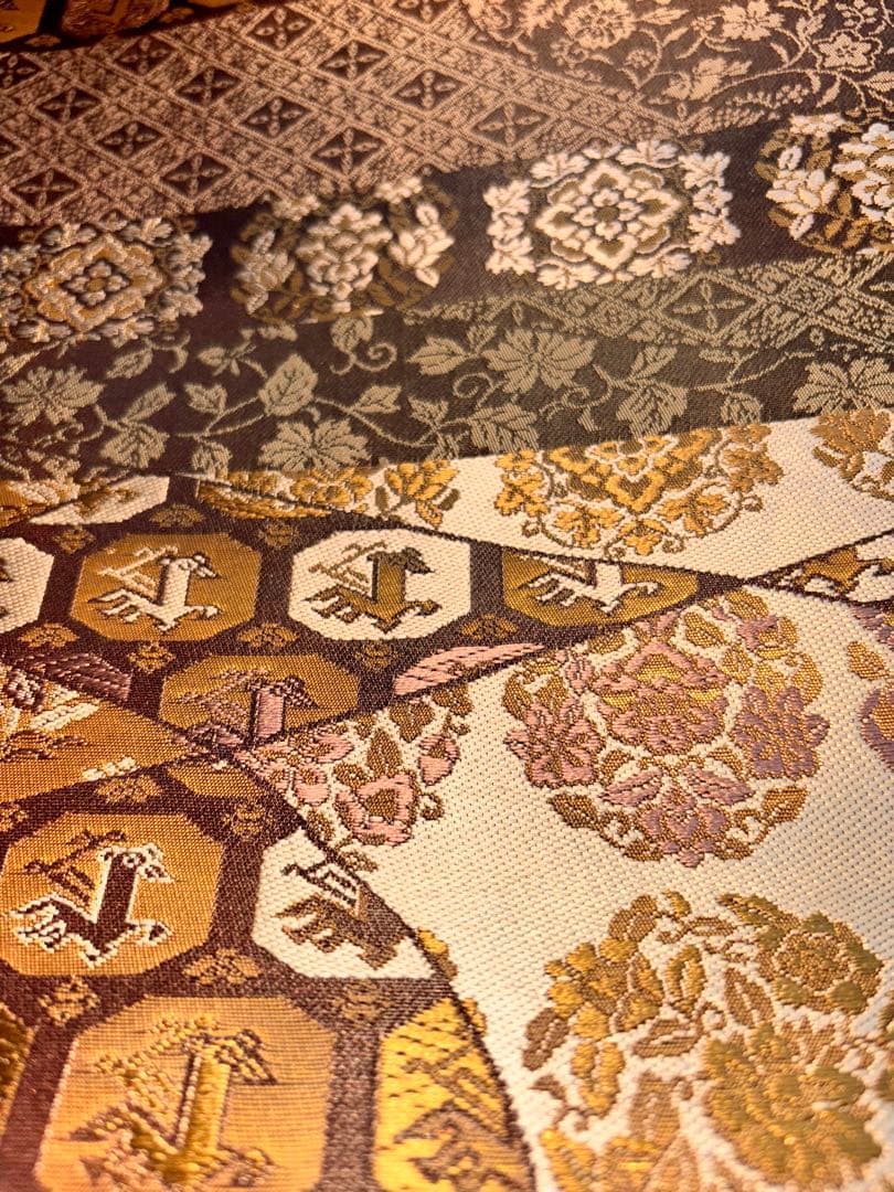 悠久の美　箔屋清兵衛　袋帯 美品 逸品 落款 箔 灰紫 お太鼓柄 正絹