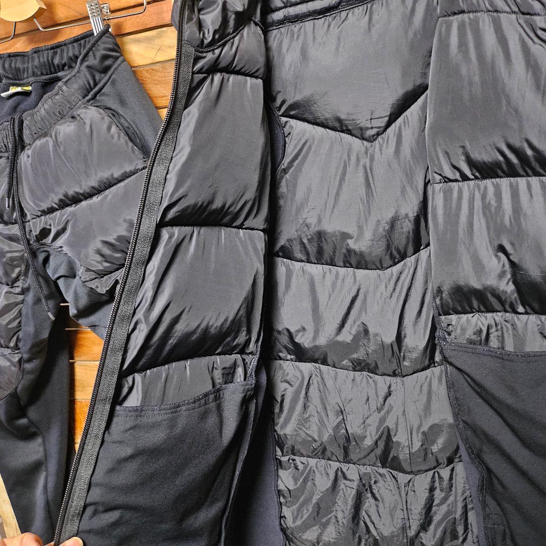 アスレタ 中綿 ウィンドブレーカー 上下セットアップ ジャケット 防寒 黒 S