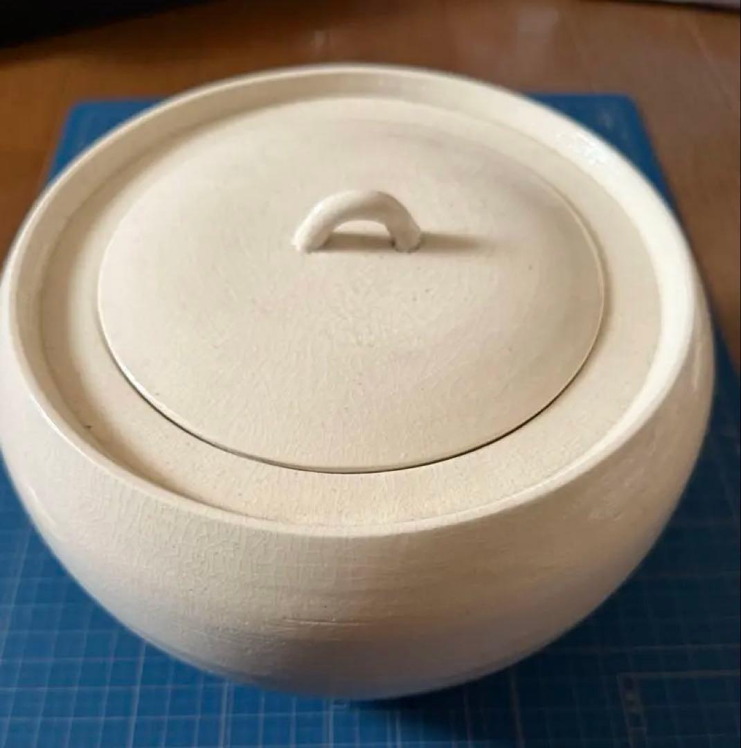 h*+様 勝見光山窯の白磁の水指　京焼・清水焼の窯元　水指【勝見光山三代目　最晩