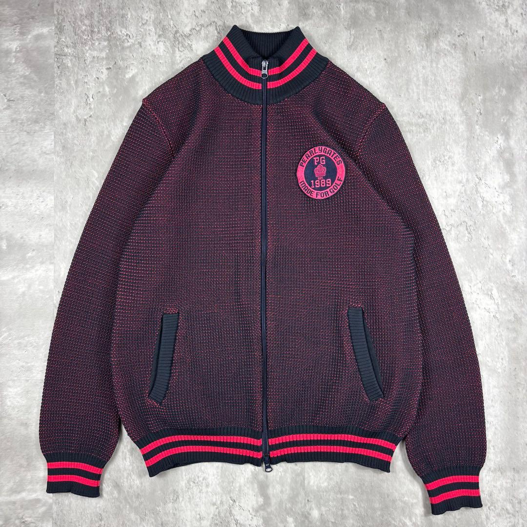 極美品 パーリーゲイツ ドライバーズニット ロゴ Wジップ ゴルフ メンズ 5