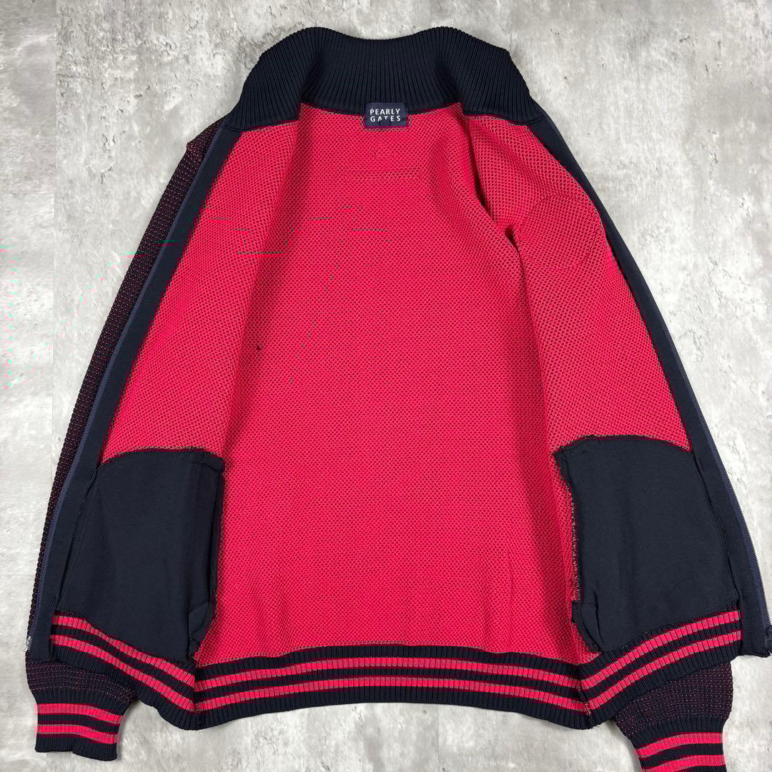 極美品 パーリーゲイツ ドライバーズニット ロゴ Wジップ ゴルフ メンズ 5