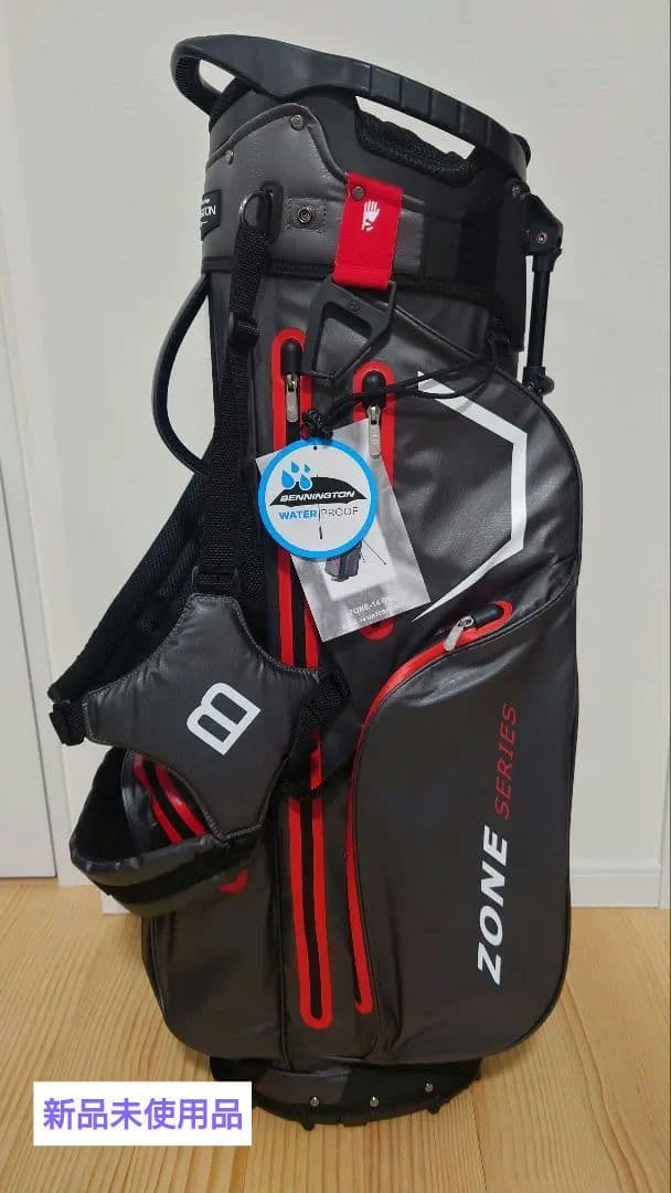 BENNINGTON ZONE ゴルフ・キャディバッグ14分割グレー&レッド新品