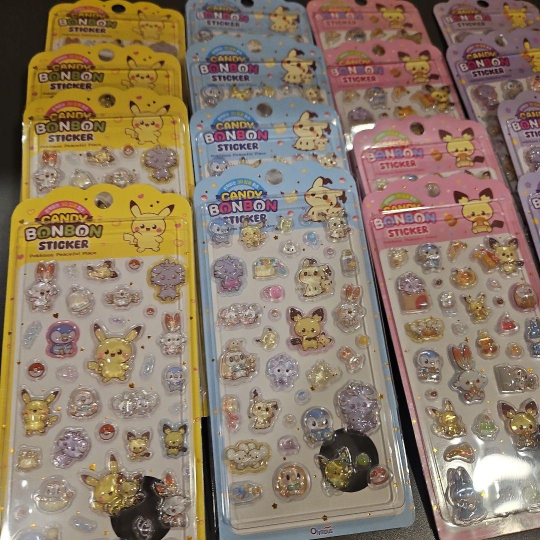 16枚 韓国 ポケモン　ボンボン シール　韓国限定　正規品
