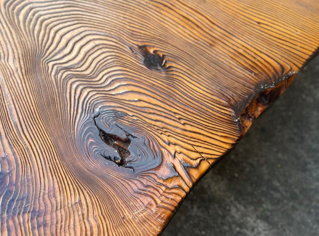 秋田杉細工／ 一枚板／座卓／ローテーブル／天然木 約127cm×95cm