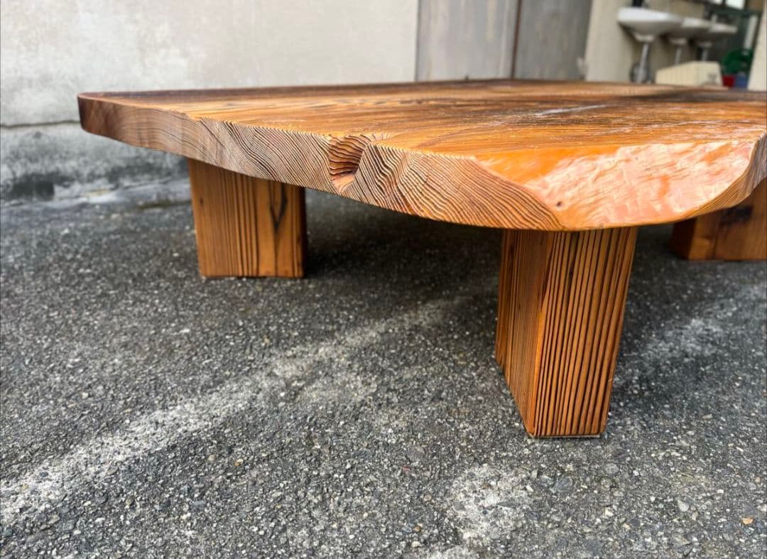 秋田杉細工／ 一枚板／座卓／ローテーブル／天然木 約127cm×95cm