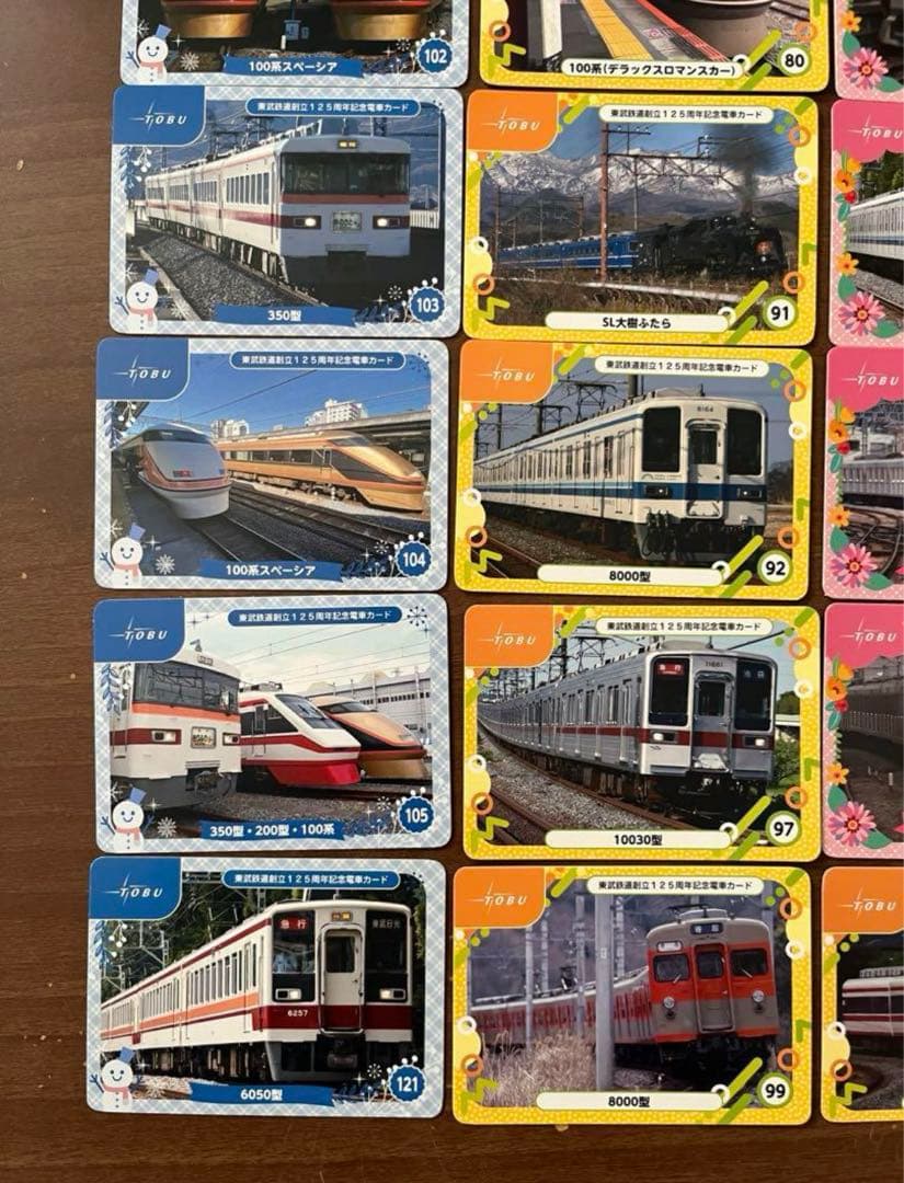 東武鉄道　電車カード　125周年　記念　125種類　新幹線　在来線