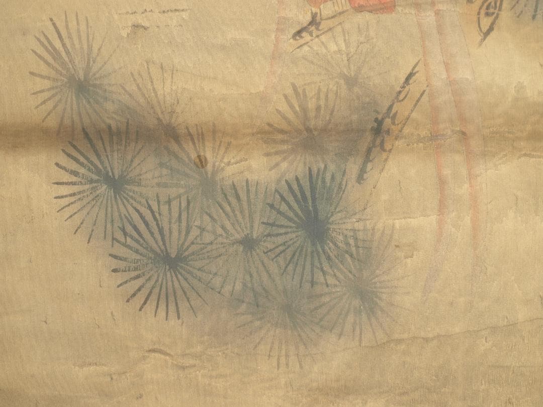 中国時代の掛軸　激安骨董品　肉筆保証　博物館保管品 BD294A12-1