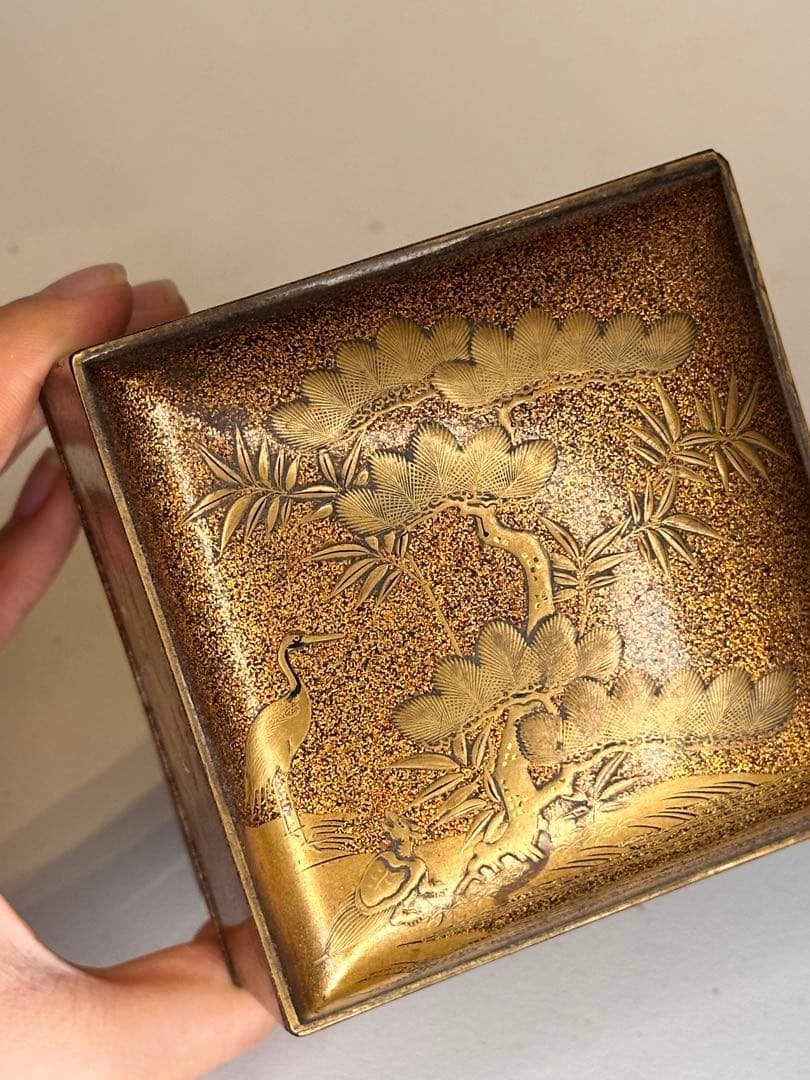 金蒔絵 方箱 時代物 傷有り 漆芸 骨董品