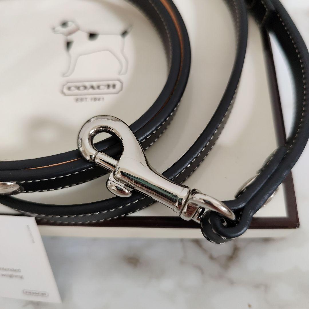 新品　COACH　コーチ　犬　リード　スモール　小型犬　ブラック　レザー　高級