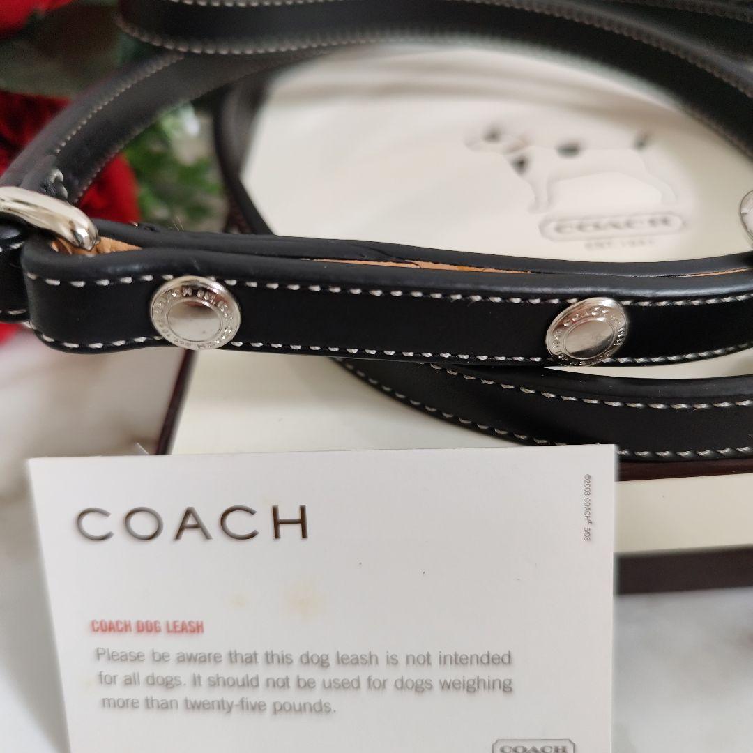 新品　COACH　コーチ　犬　リード　スモール　小型犬　ブラック　レザー　高級