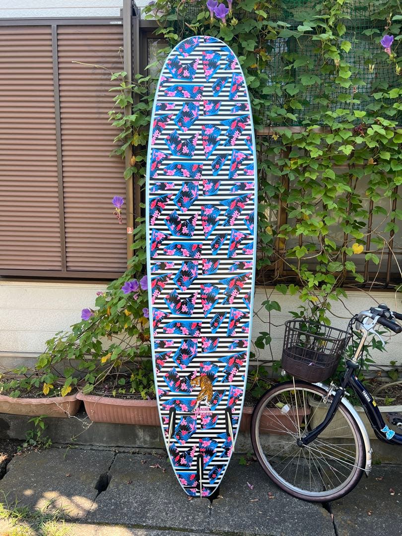ODYSSEA ロングボード 水色 ストライプデザイン8'0 美品