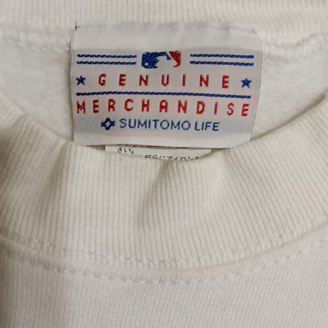 野茂英雄　ドジャース　プリント　スウェット　ホワイト　裏起毛　B4210