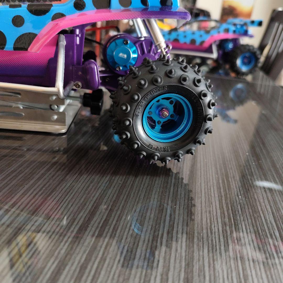 タミヤ 1/10JUNWATANABE 青・紫・黒の水玉模様 OP多数 値下げ！