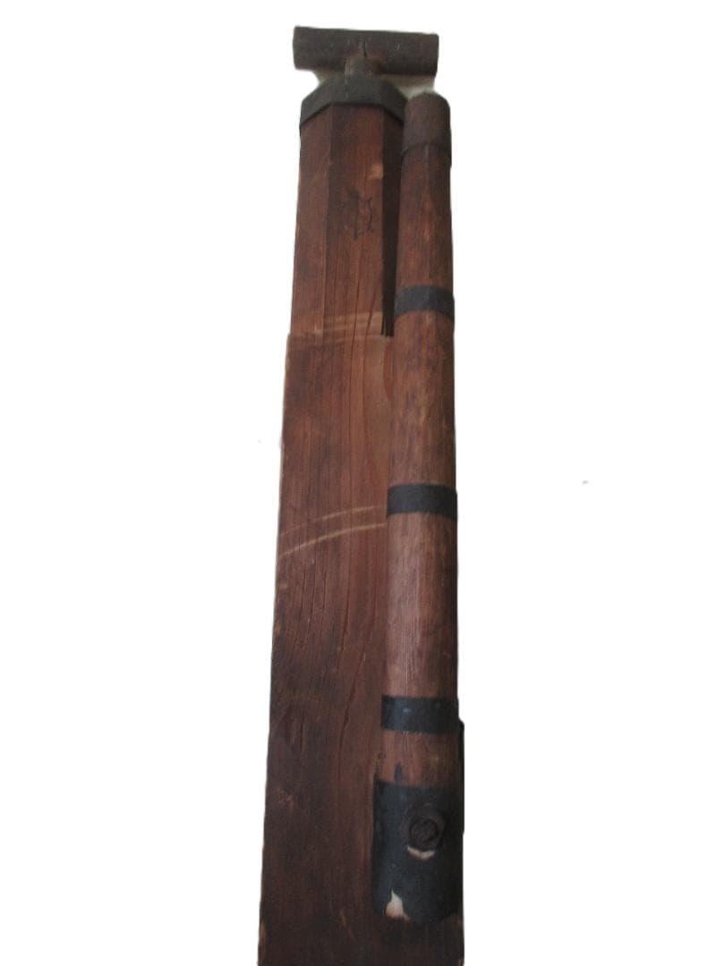 木製龍止水『明治23年 幸久村大字下河合』銘 防火用具 手動消防ポンプ 古民具