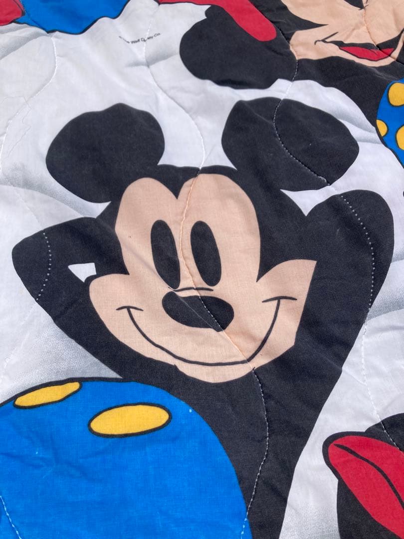 USA ビンテージ ディズニー ミッキーマウス ミニー　ベッドキルト キャンプ