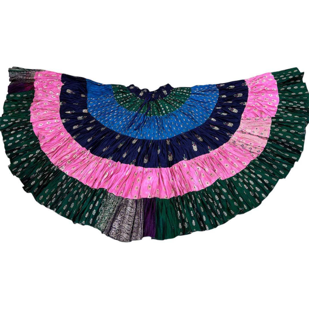 ベリーダンス インド舞踊 ジプシースカート 全円ロングフレア 裾 ダンス衣装