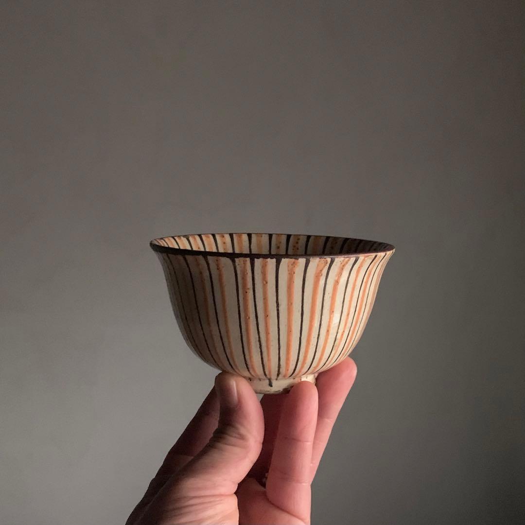 瀬戸 麦藁手 茶碗 江戸後期 茶道具 古美術 古道具 アンティーク