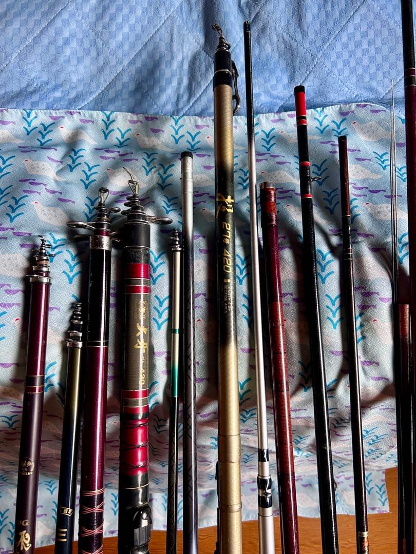 複数本(11本)チヌ竿他/浮/リール2点 ダイワ / シマノ等1式《現状渡し》