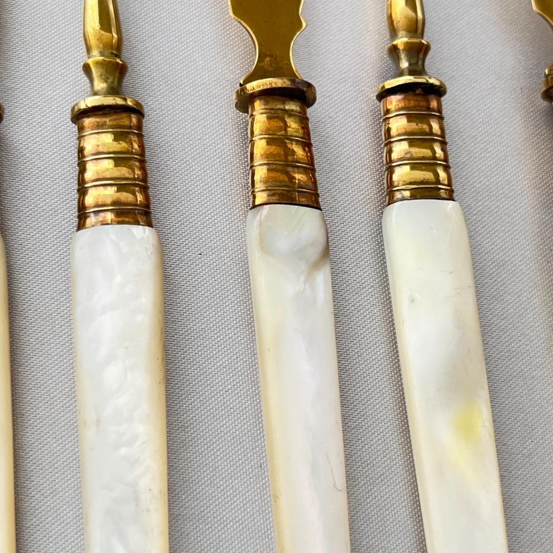 【仏蘭西】【白蝶貝】パストリーセット フォーク / ナイフ 12本