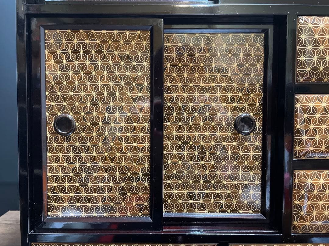 勲六等瑞宝章受章　露木清次創作　箱根寄木細工　小箪笥　伝統工芸品