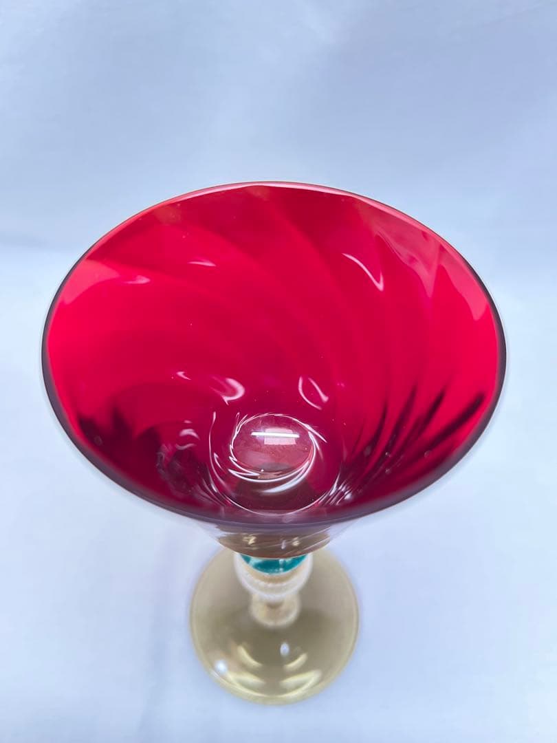 ベネチアングラス装飾グラス　レッドNason&Moretti製 未使用品