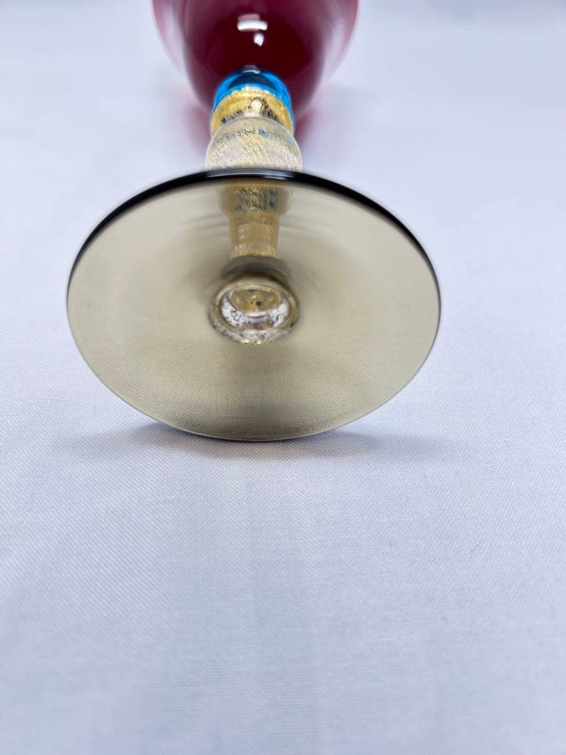 ベネチアングラス装飾グラス　レッドNason&Moretti製 未使用品