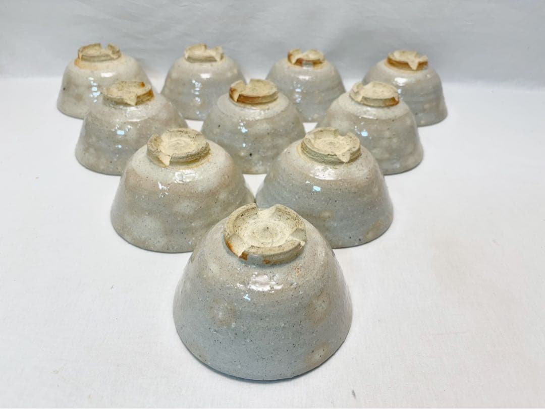 ほぼ未使用 茶道具 萩焼 数茶碗 十客揃 茶器 茶事 茶席 茶会 木箱