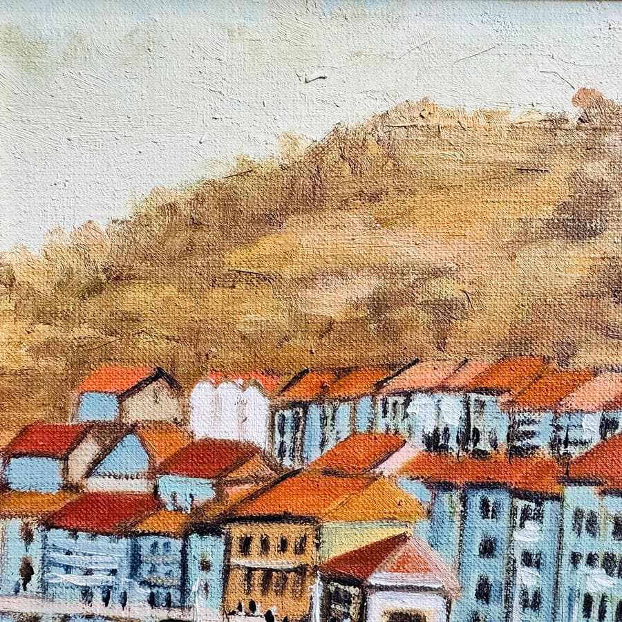 宮倉靖三 スペイン オニダロア 無所属 サイン有り インテリア 油彩 絵画 額装