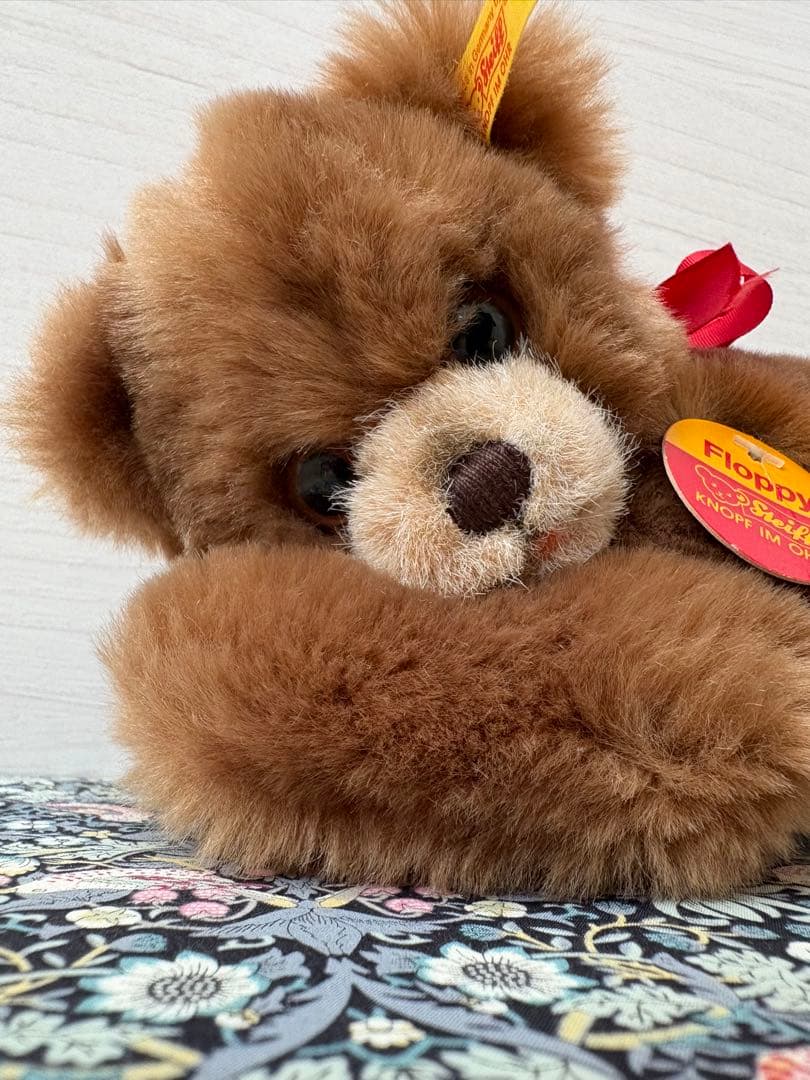 タグ付　シュタイフ　Floppy Bear ぬいぐるみ　寝そべり　テディベア