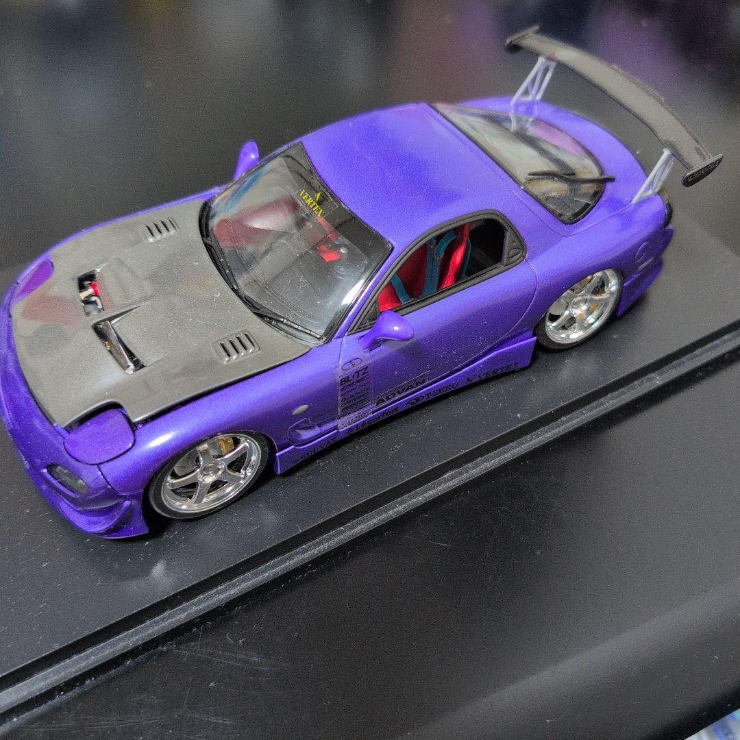 パープル FD3S RX-7 完成模型　点灯あり