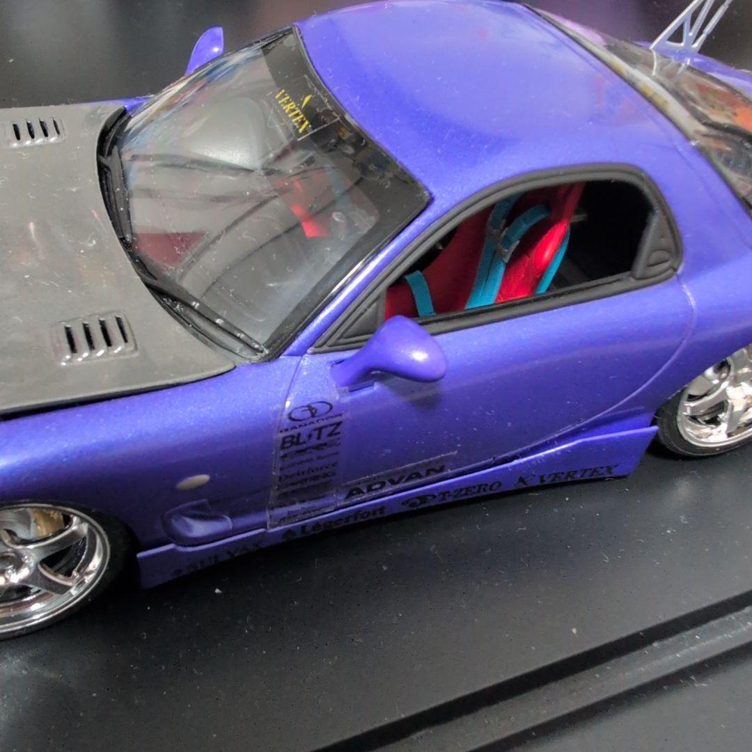 パープル FD3S RX-7 完成模型　点灯あり