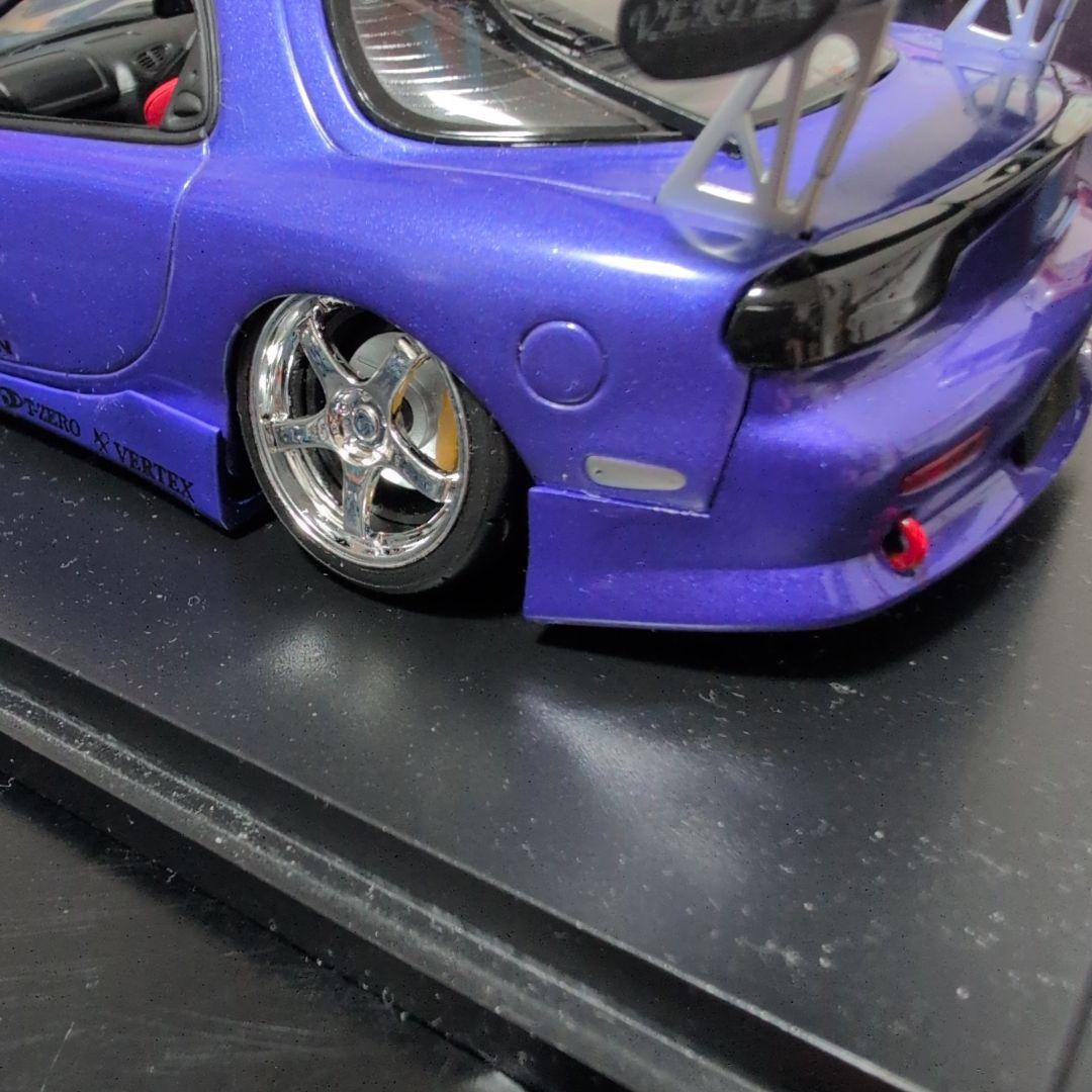 パープル FD3S RX-7 完成模型　点灯あり