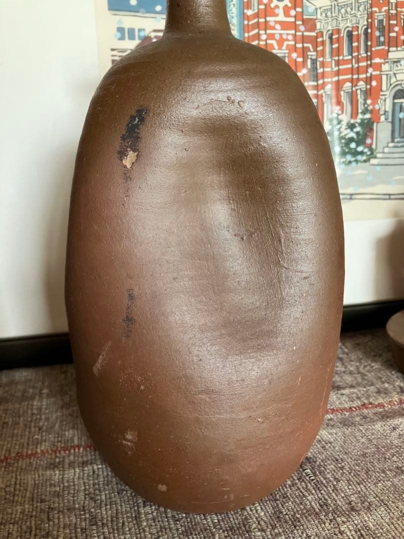 古備前　人形徳利　大黒天　福禄寿　在銘　花瓶