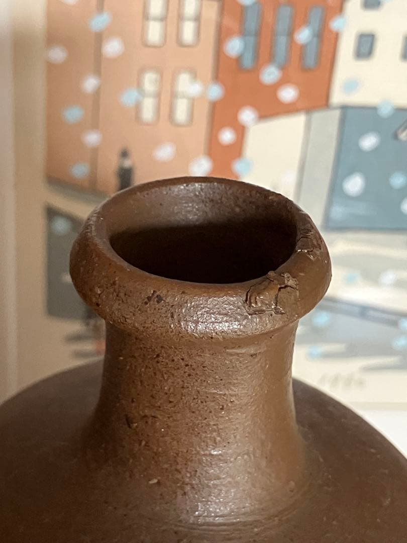 古備前　人形徳利　大黒天　福禄寿　在銘　花瓶