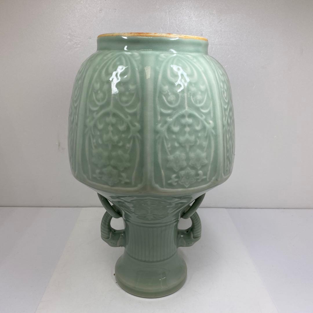 中国　竜泉窯　青磁花瓶　高さ約38㎝　タコヒ　東さ7-0302④