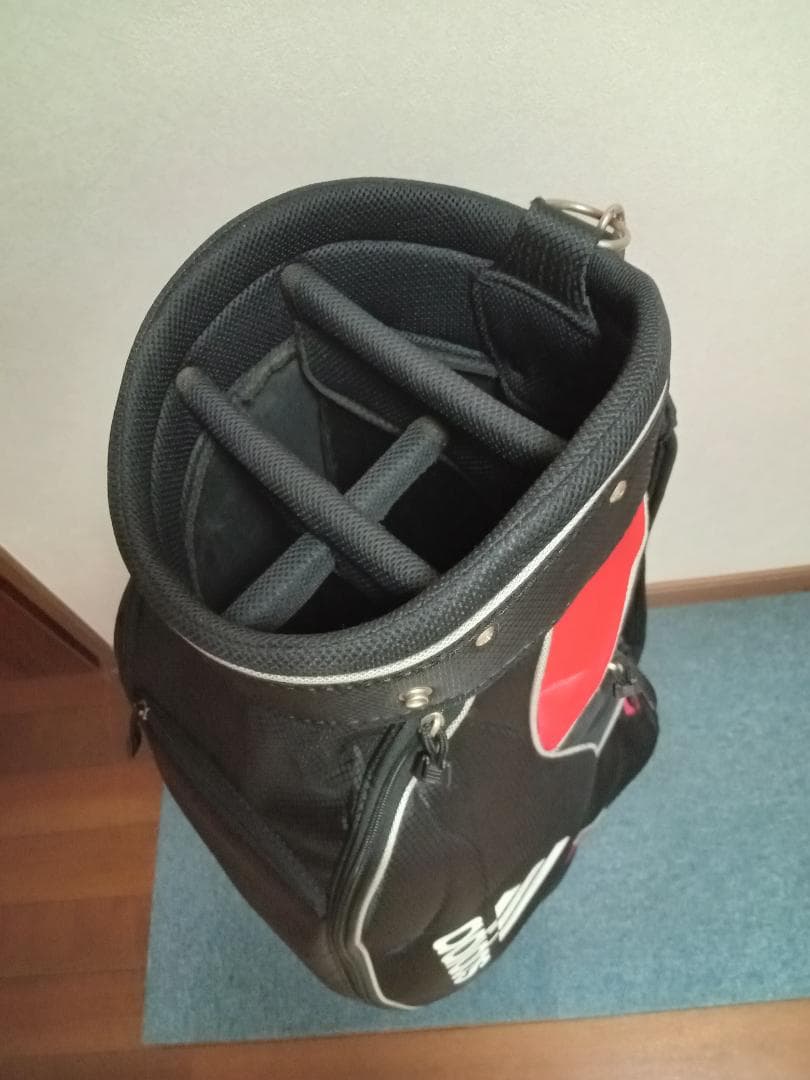 ★美品★adidas★アディダス★軽量ナイロン★キャディバッグ★9型★黒/赤★