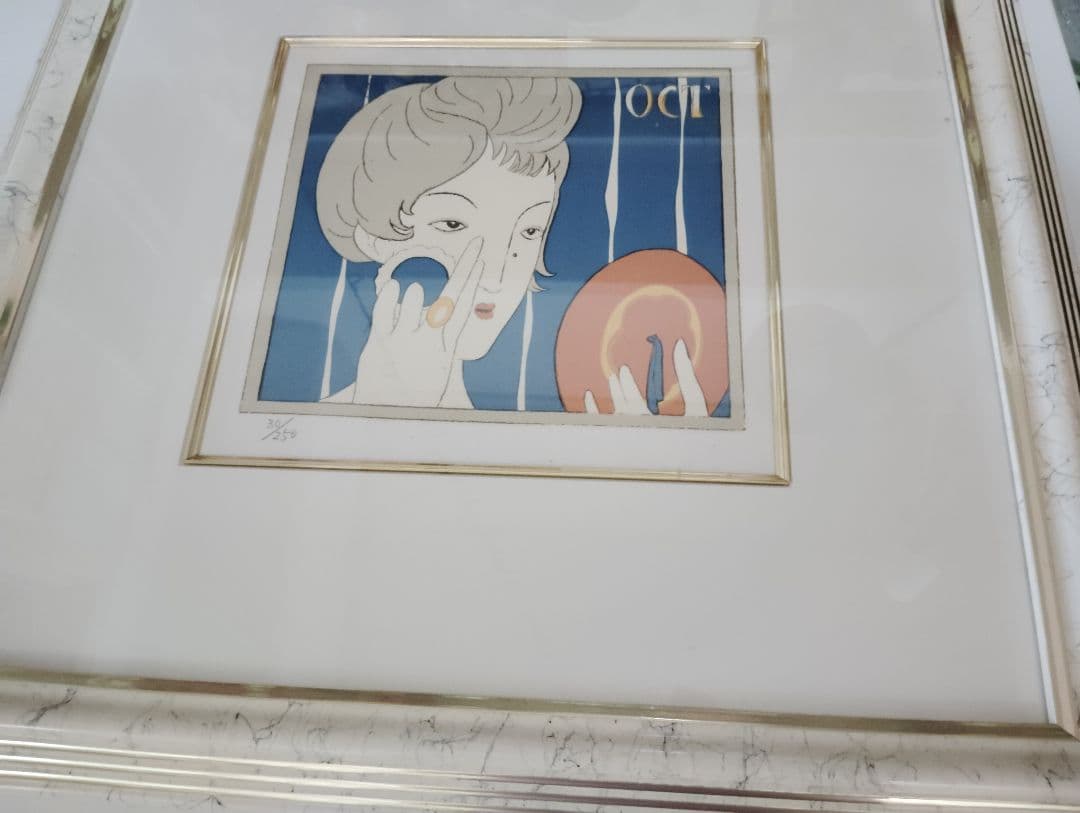 竹久夢二【化粧の秋】　OCT 木版画 アート作品