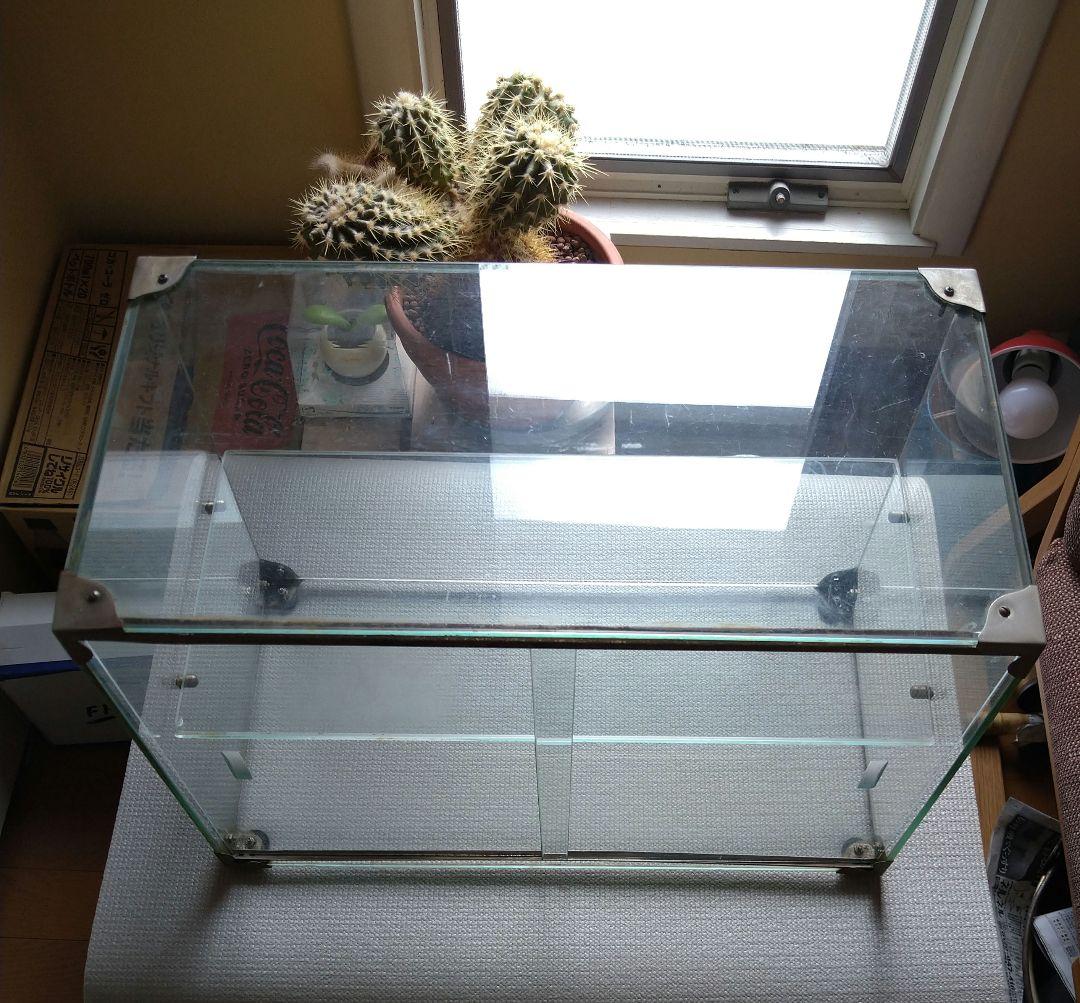 （ameo）古いガラスケース 小型 ショーケース 2段ラック 当時物