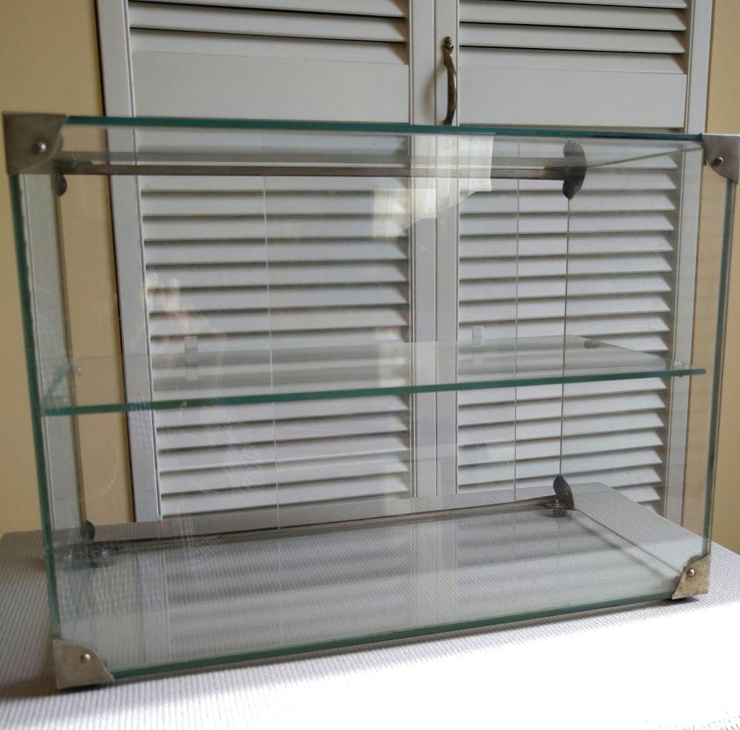 （ameo）古いガラスケース 小型 ショーケース 2段ラック 当時物