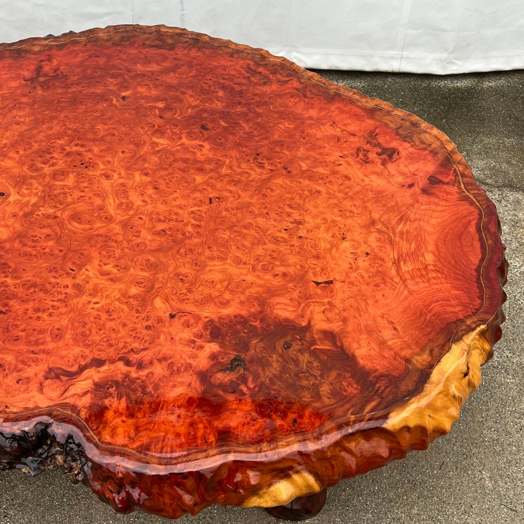 (未使用品) 木製円形座卓　花梨　テーブル　高級テーブル