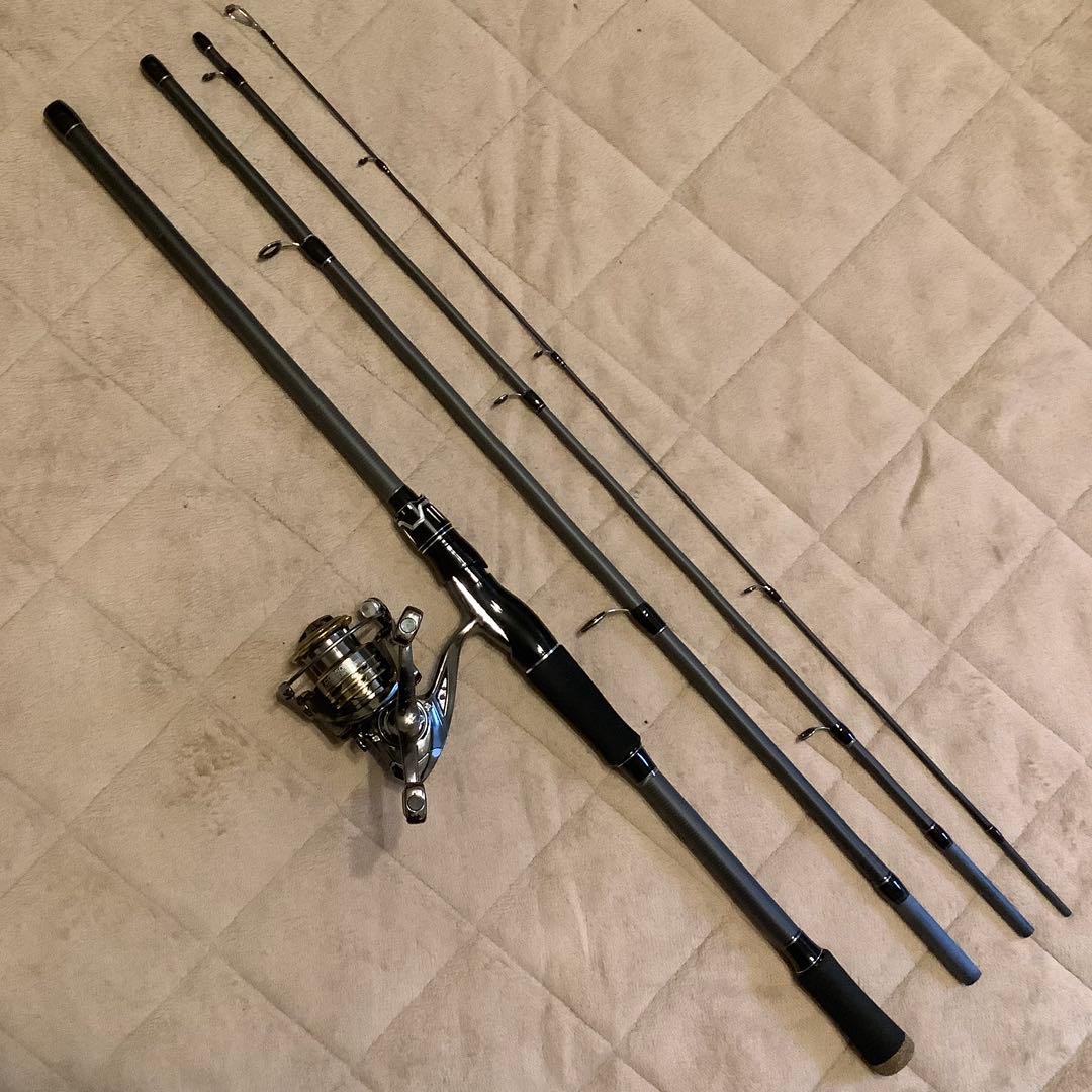 4ピース2.7mスピニングロッド&ダブルハンドルスピニングリール2500番