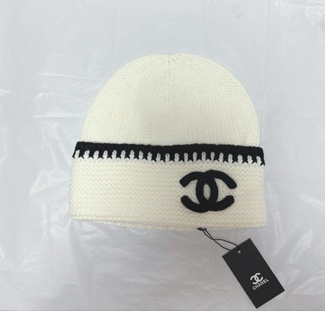 CHANEL ニット帽 ホワイト