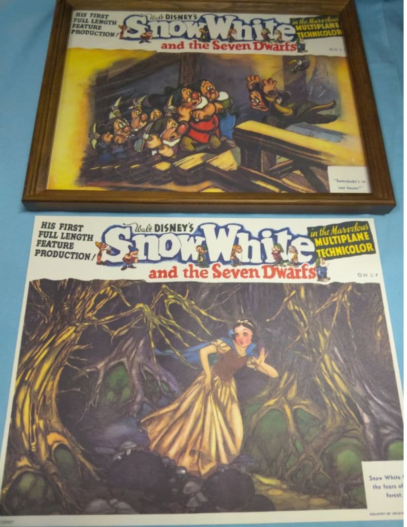 ビンテージ ロビーカード ディズニー 白雪姫 ポスター 1937 復刻 レトロ