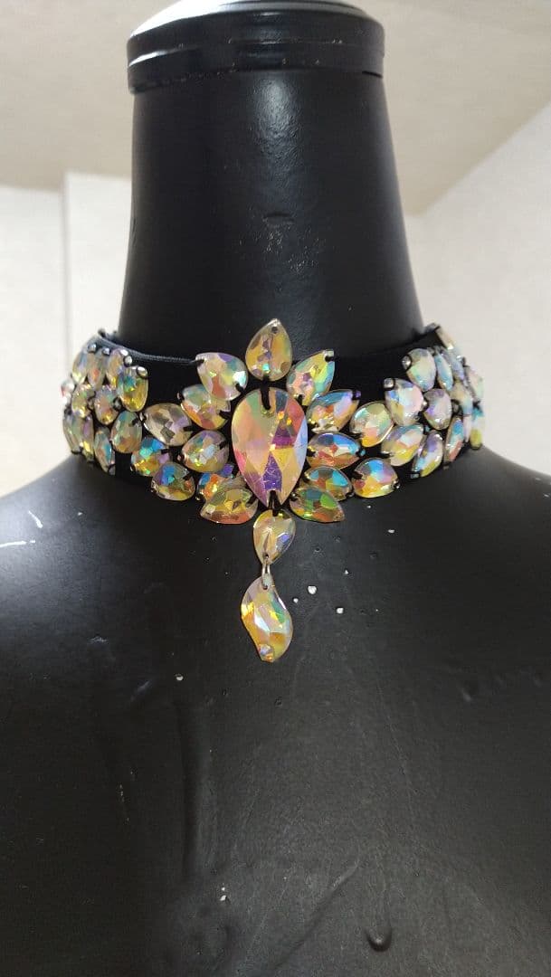 黒☆ハンドメイドのチョーカー＆バックチャーム